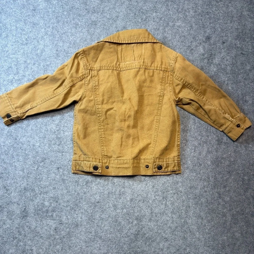 Arizona Jean Company Trucker Jacket Boys Small Tan Cotton Denim‎ Button Front